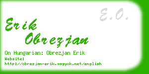 erik obrezjan business card